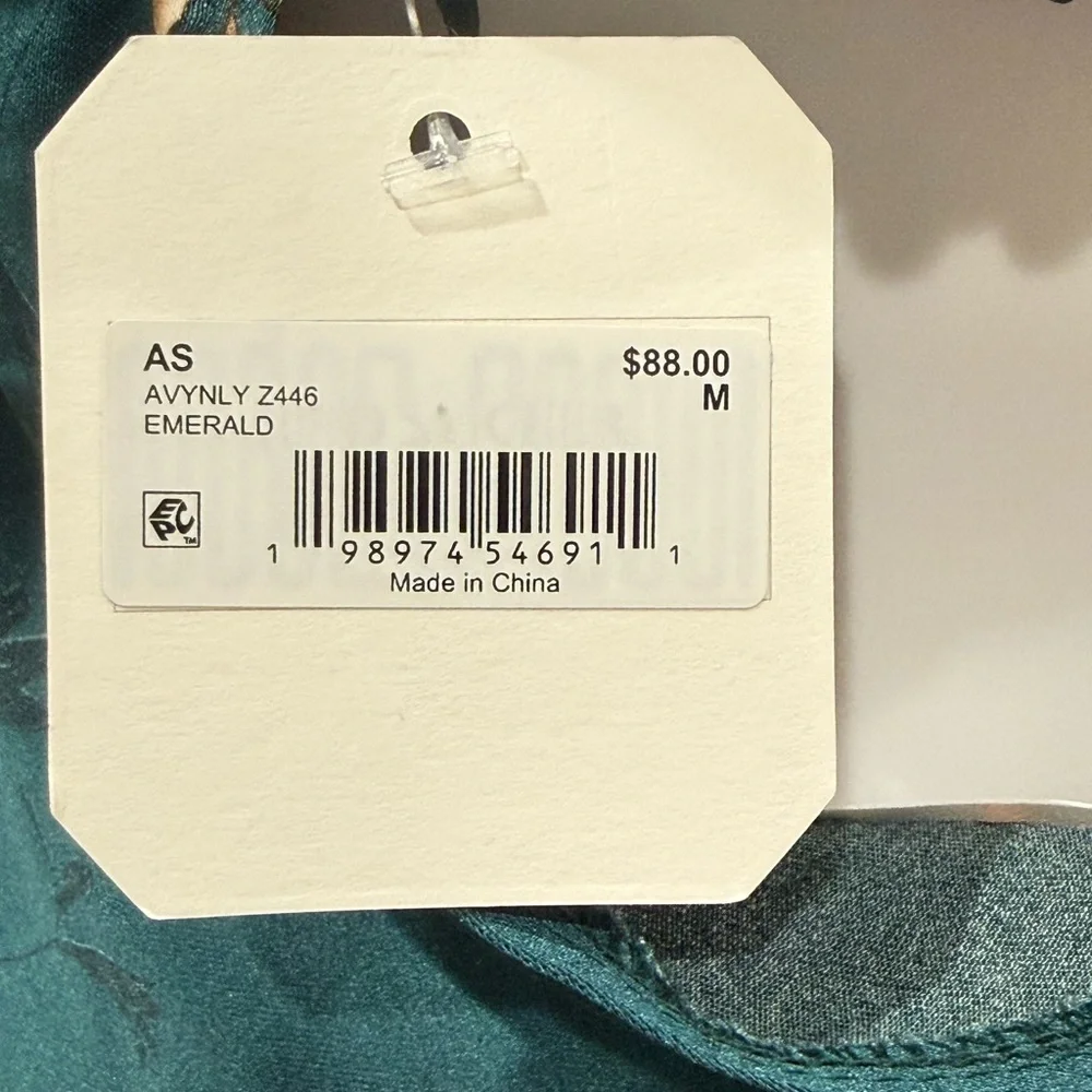 NWT Altar'd State Emerald Teal Floral Strapless Dress Bridesmaid M - Picture 8 of 10